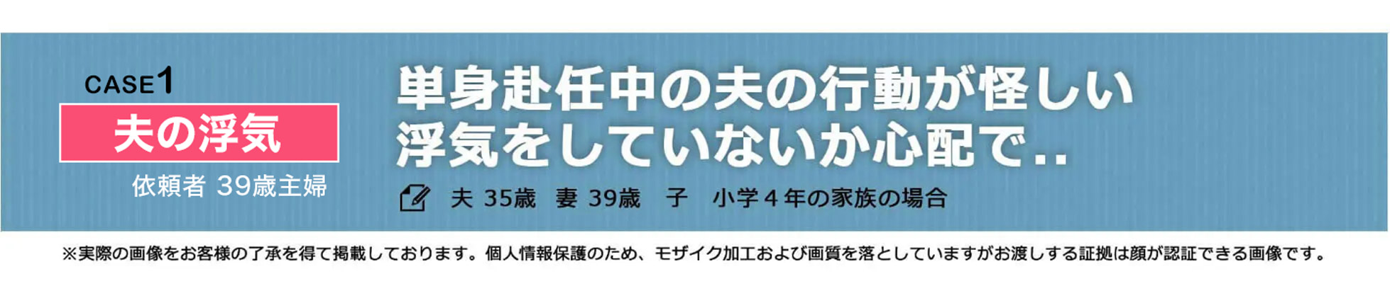 case1 単身赴任中の夫が怪しい