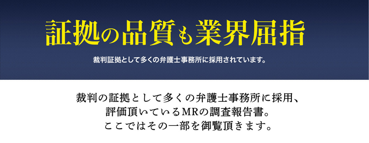 MR探偵社の調査報告書 品質も業界屈指