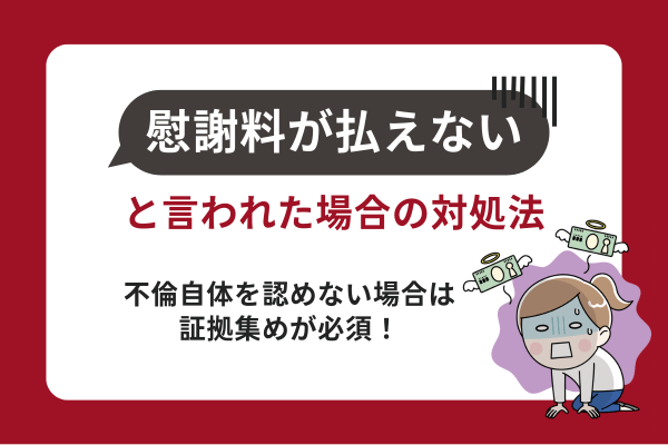 慰謝料が払えないと言われた場合の対処法｜不倫自体を認めない場合は証拠集めが必須！